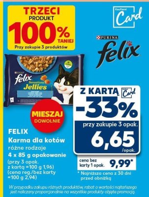 Karma mokra dla kotów 4x85 g TRZECIA -100% promocja w Kaufland