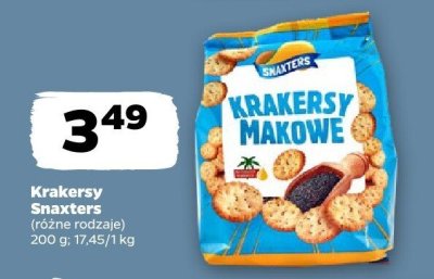 Krakersy różne rodzaje Snaxters promocja w Netto