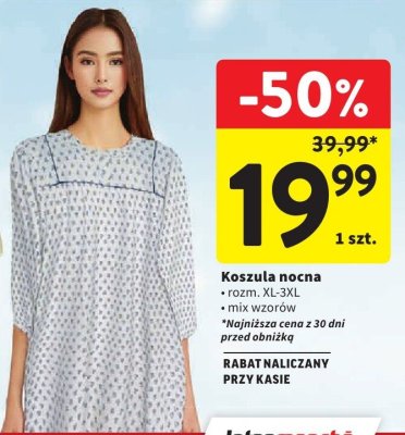 Koszula nocna rozm. XL-3XL mix wzorów Intermarche promocja w Intermarche