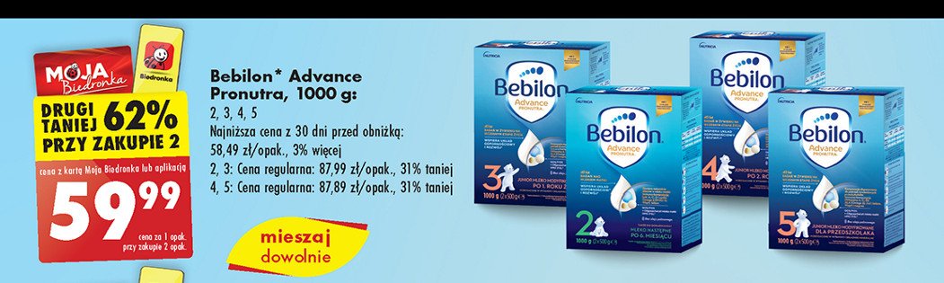 Mleko 5 BEBILON ADVANCE PRONUTRA promocja