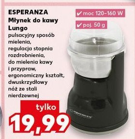 Młynek do kawy lungo czarny Esperanza promocja