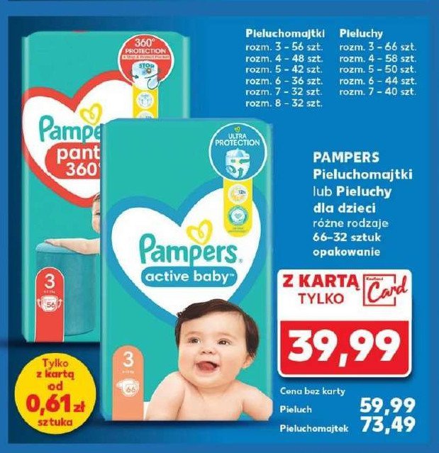 Pieluchomajtki junior Pampers pants promocja w Kaufland