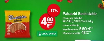 Paluszki Beskidzkie z solą, ser-cebulka 180-240 g promocja w Żabka