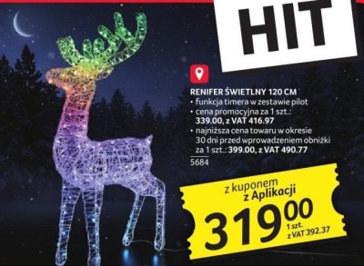 Renifer świetlny 120 cm promocja w Selgros