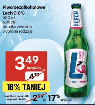Piwo Lech 0.0% 0.5l promocja w Delikatesy Centrum