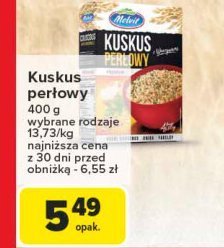 Kuskus perłowy z warzywami Melvit promocja w Carrefour