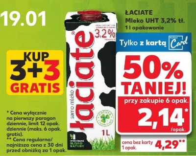 Mleko UHT 3,2% tł. promocja w Kaufland