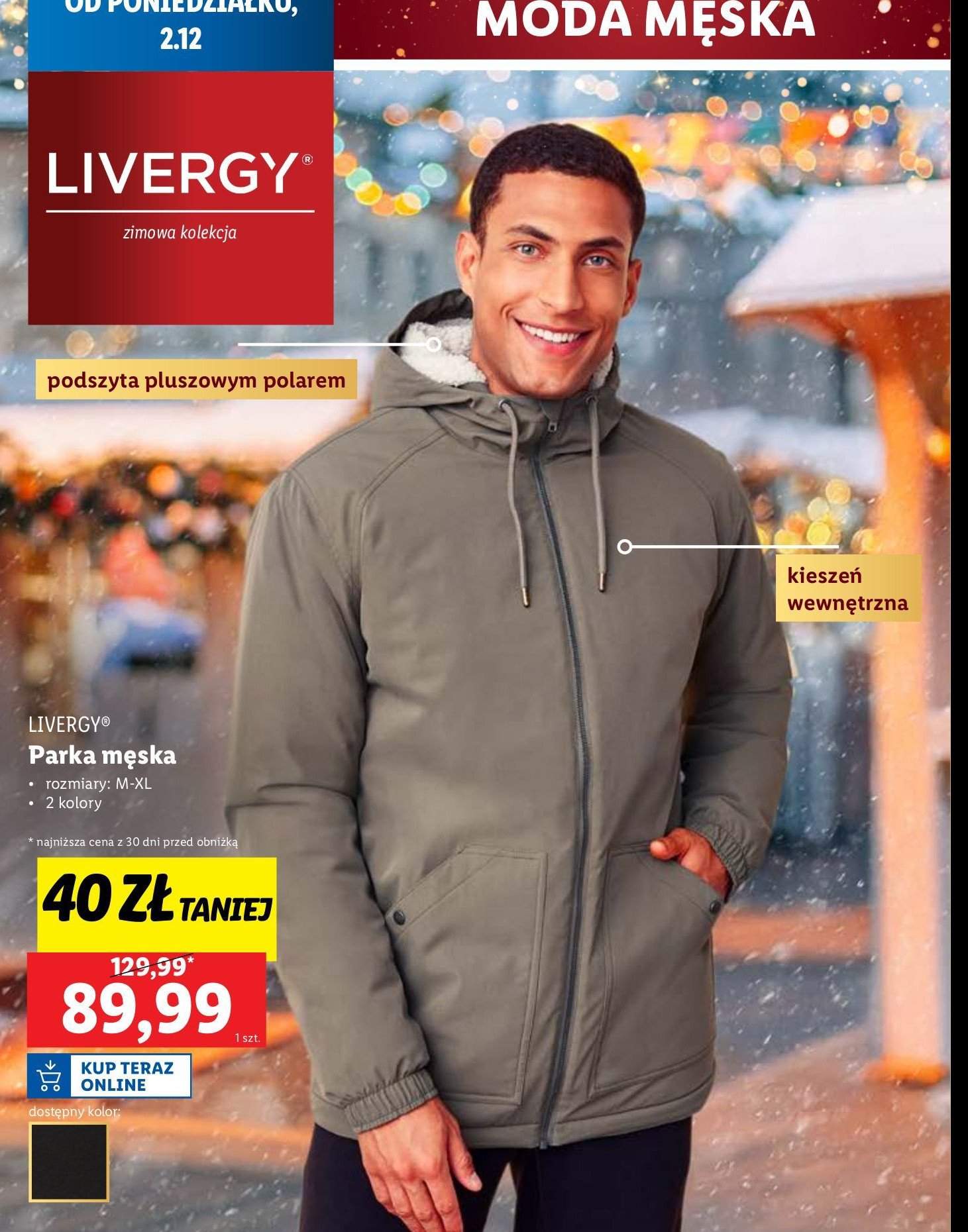 Parka męska m-xl Livergy promocja w Lidl