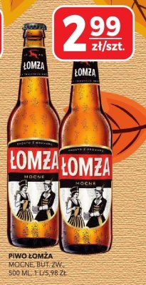 Piwo Łomza Mocne, But. Zw. 500 ml promocja w Top Market