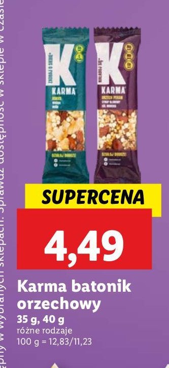 Baton naładuj się KARMABARS promocja w Lidl