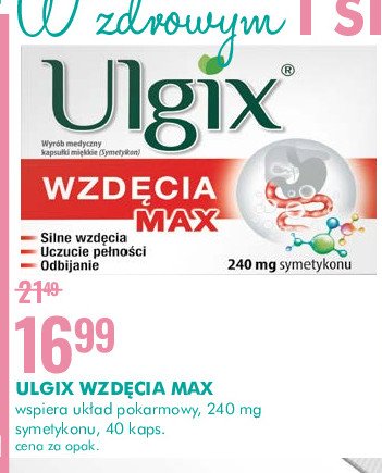 Kapsułki na wzdęcia ULGIX WZDĘCIA MAX promocja