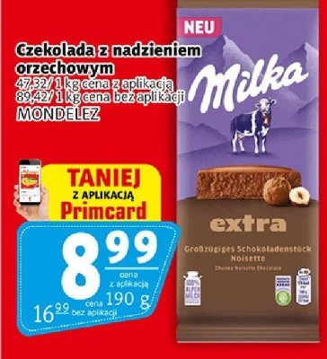 Czekolada z nadzieniem orzechowym różne rodzaje promocja w Prim Market