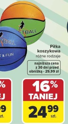 Piłka koszykowa różne rodzaje promocja w Carrefour