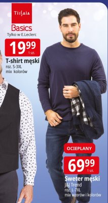 T-shirt męski TiJJaia Basics promocja w Leclerc