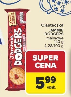 Ciasteczka malinowe JAMMIE DODGERS promocja w Carrefour Market
