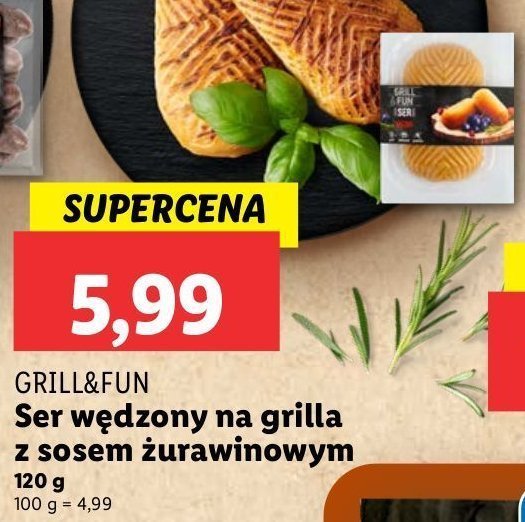 Ser w臋dzony z sosem 偶urawinowym Grill and fun promocja