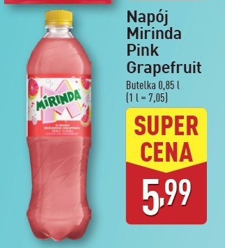 Napój pink grapefruit Mirinda promocja w Aldi