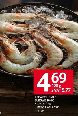 Krewetki białe vannamei 40-60 promocja w Selgros