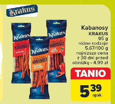 Kabanosy drobiowo-wieprzowe Krakus animex promocja