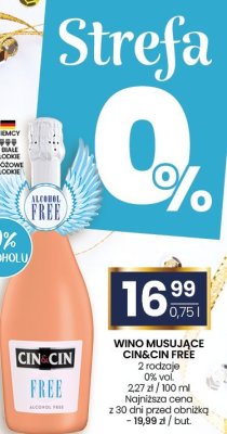 Wino musujące CIN&CIN FREE 2 rodzaje promocja w Twój Market