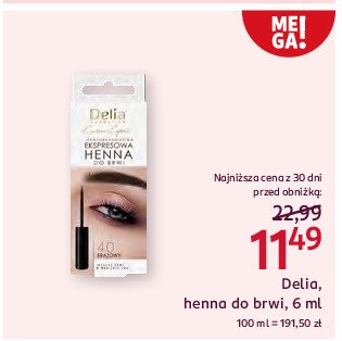 Henna do brwi czarna Delia eyebrow expert promocja