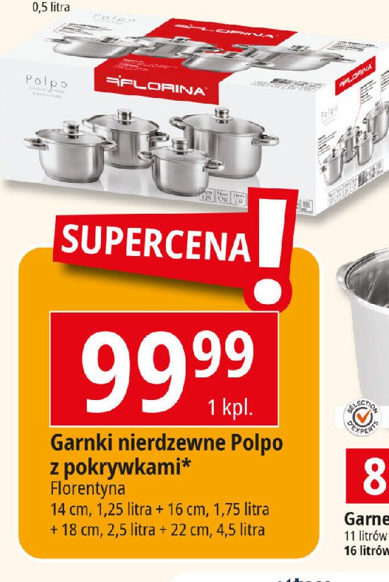 Zestaw garnków polpo Florina (florentyna) promocja