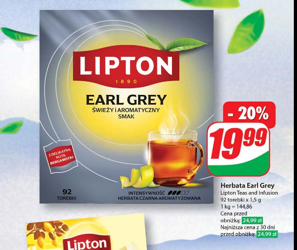 Herbata earl grey Lipton special collection promocja w Dino