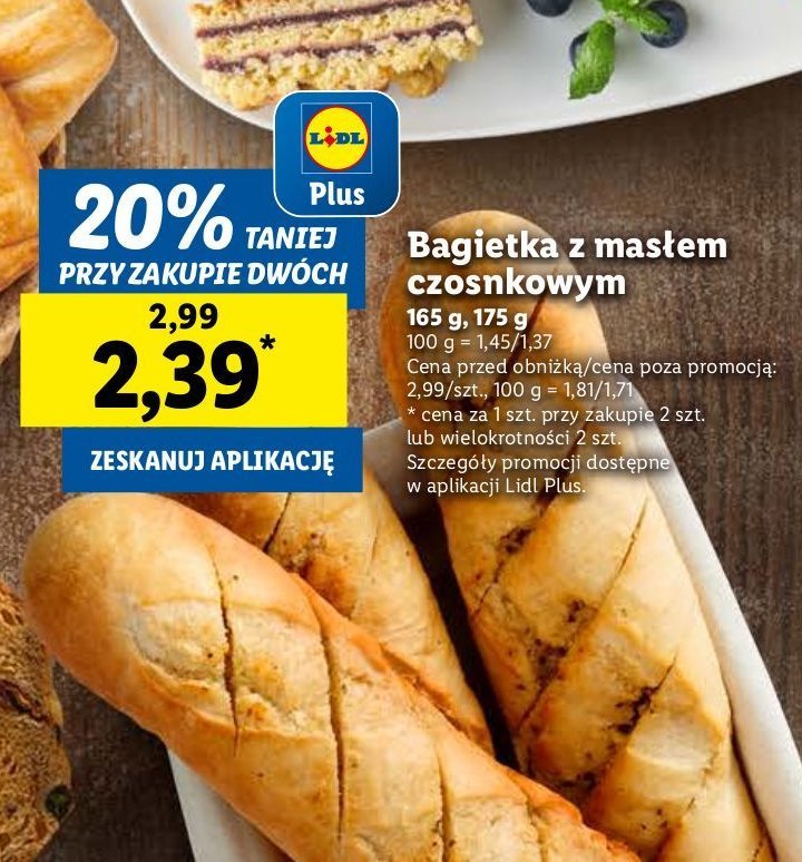 Bagietka z masłem czosnkowym promocja