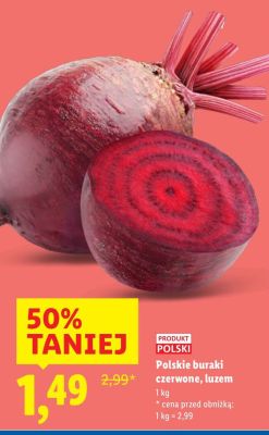Buraki polskie czerwone, luzem promocja w Lidl