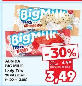Lód trio crunchy Algida big milk promocja