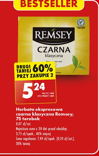 Herbata czarna intense Remsey promocja w Biedronka