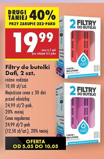 Filtry do butelki Dafi promocja w Biedronka