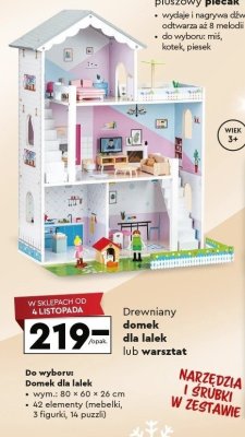 Domek dla lalek drewniany promocja w Biedronka