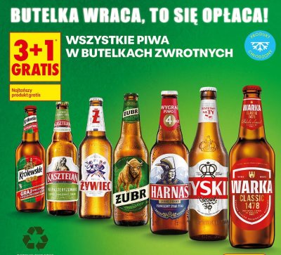 Piwo Królewskie w butelkach zwrotnych promocja w Biedronka