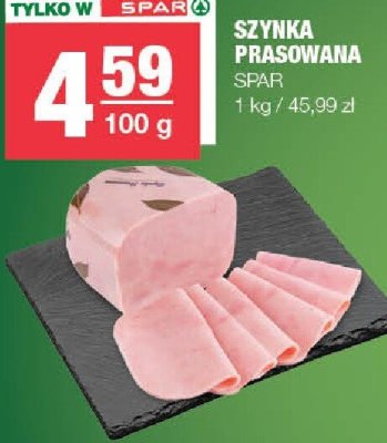 Szynka prasowana SPAR promocja w SPAR