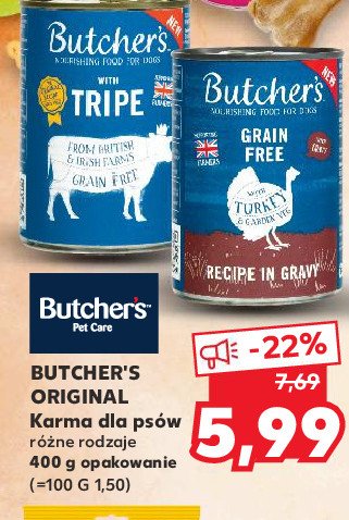 Karma dla psa z flakami wołowymi Butcher's grain free promocje
