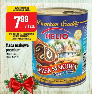 Masa makowa premium Helio 850 g promocja w POLOmarket