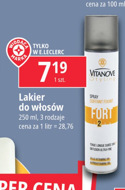 Lakier do włosów extra mocny WIODĄCA MARKA VITANOVE Wiodąca marka promocja