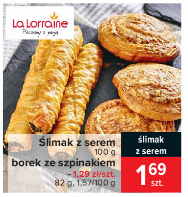 Ślimak z serem La lorraine promocja