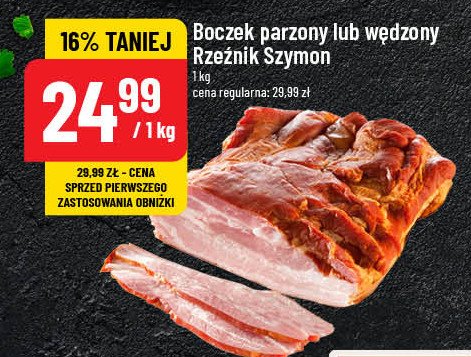 Boczek wędzony parzony Rzeźnik szymon poleca promocja