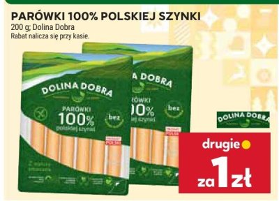 Parówki 100% polskiej szynki dolina dobra promocja w Stokrotka