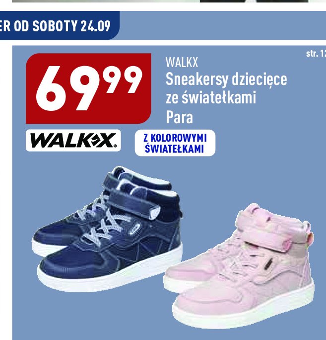 Buty dziewczęce ze światełkami 30-36 Walkx promocja