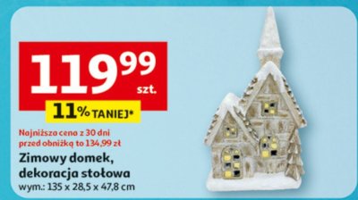 Zimowy domek, dekoracja stołowa wym. 135 x 28,5 x 47,8 cm promocja w Auchan