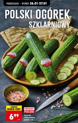 Ogórek szklarniowy polski 1 szt. promocja w Biedronka