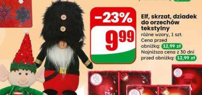 Elf, skrzat, dziadek do orzechów tekstylny promocja w Dino