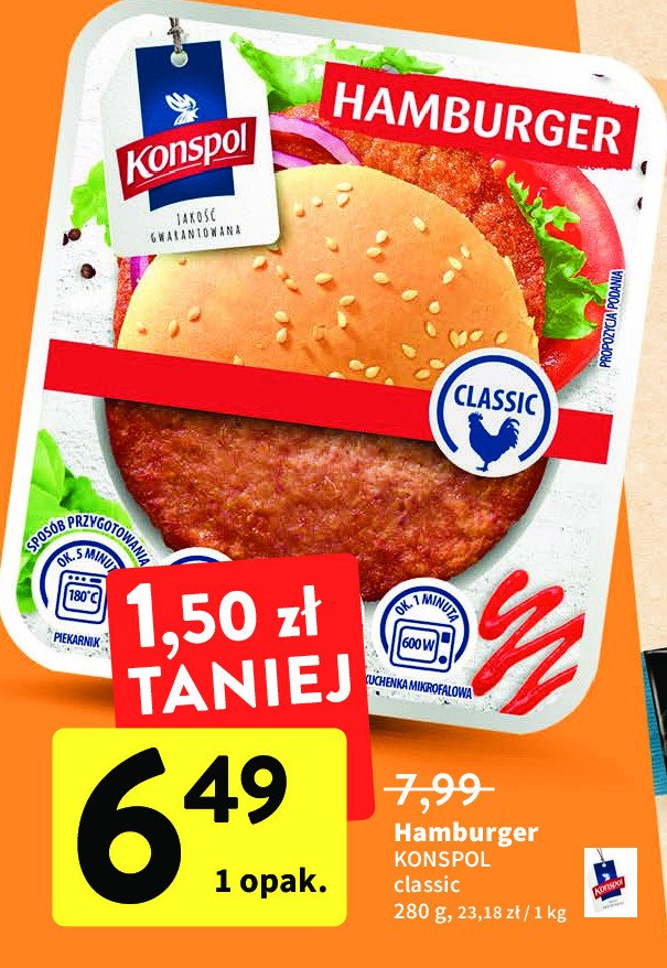 Hamburger z kurczaka w bułce Konspol promocje