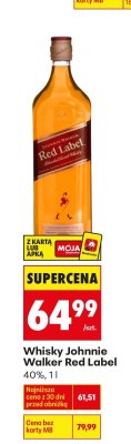 Whisky Johnnie Walker Red Label 40%, 1l promocja w Biedronka