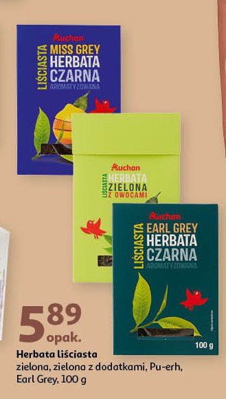 Herbata miss grey liściasta Auchan promocja