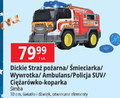 Straż pożarna 30 cm Dickie toys promocja w Leclerc