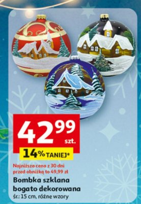 Bombka szklana bogato dekorowana promocja w Auchan